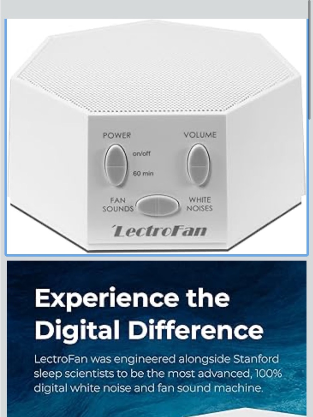 LectroFan White Noise Machine - White